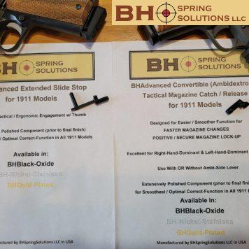 1911 Extended Slide Stop Lever + 1911 Convertible (Ambidextrous) Mag Release Combo