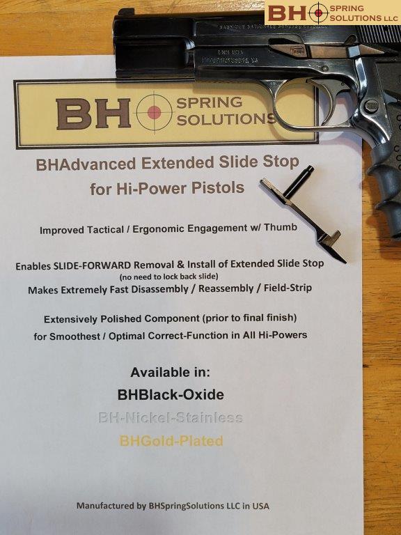 BHAdvanced Extended Slide Stop for ALL HI-Powers (chambered in 9mm) - Image 2