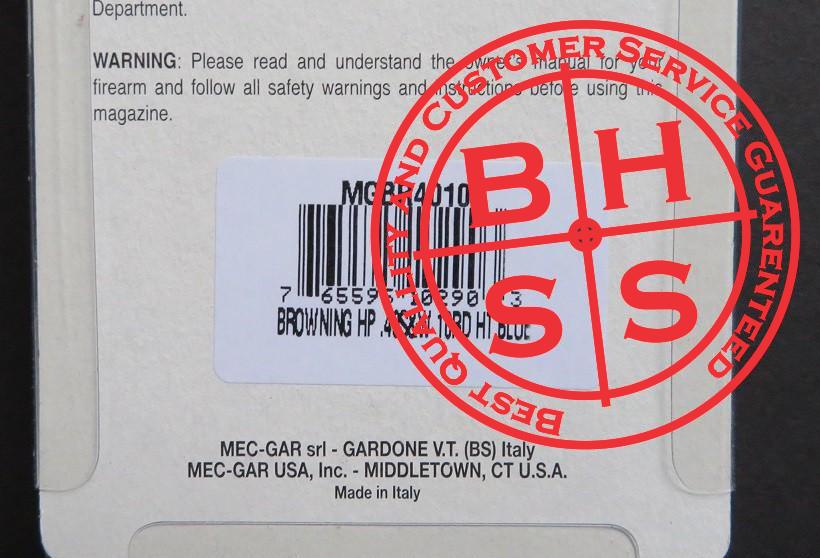 Hi-Power .40S&W, 10 rounds, Blued Magazine