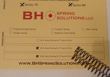 1911 16 + 18 lb. Recoil Springs Kit