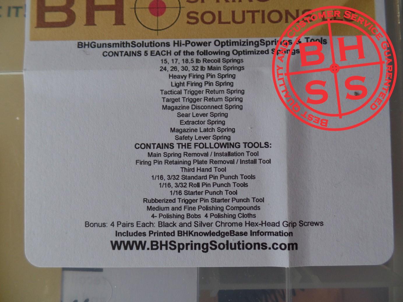 BHGunsmtihSolutions Springs&Tools