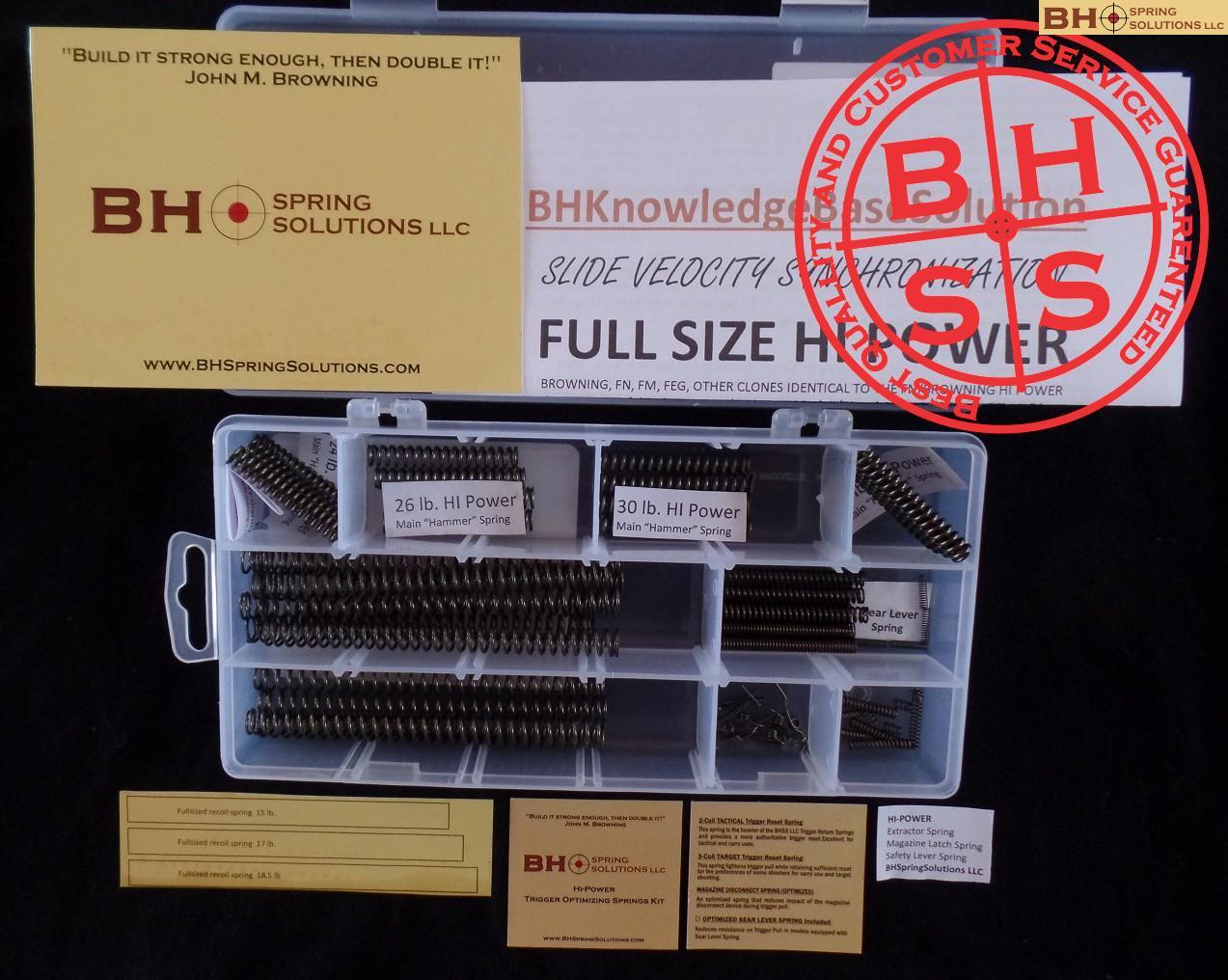 BHGunsmtihSolutions Hi-Power Optimizing Spring Set