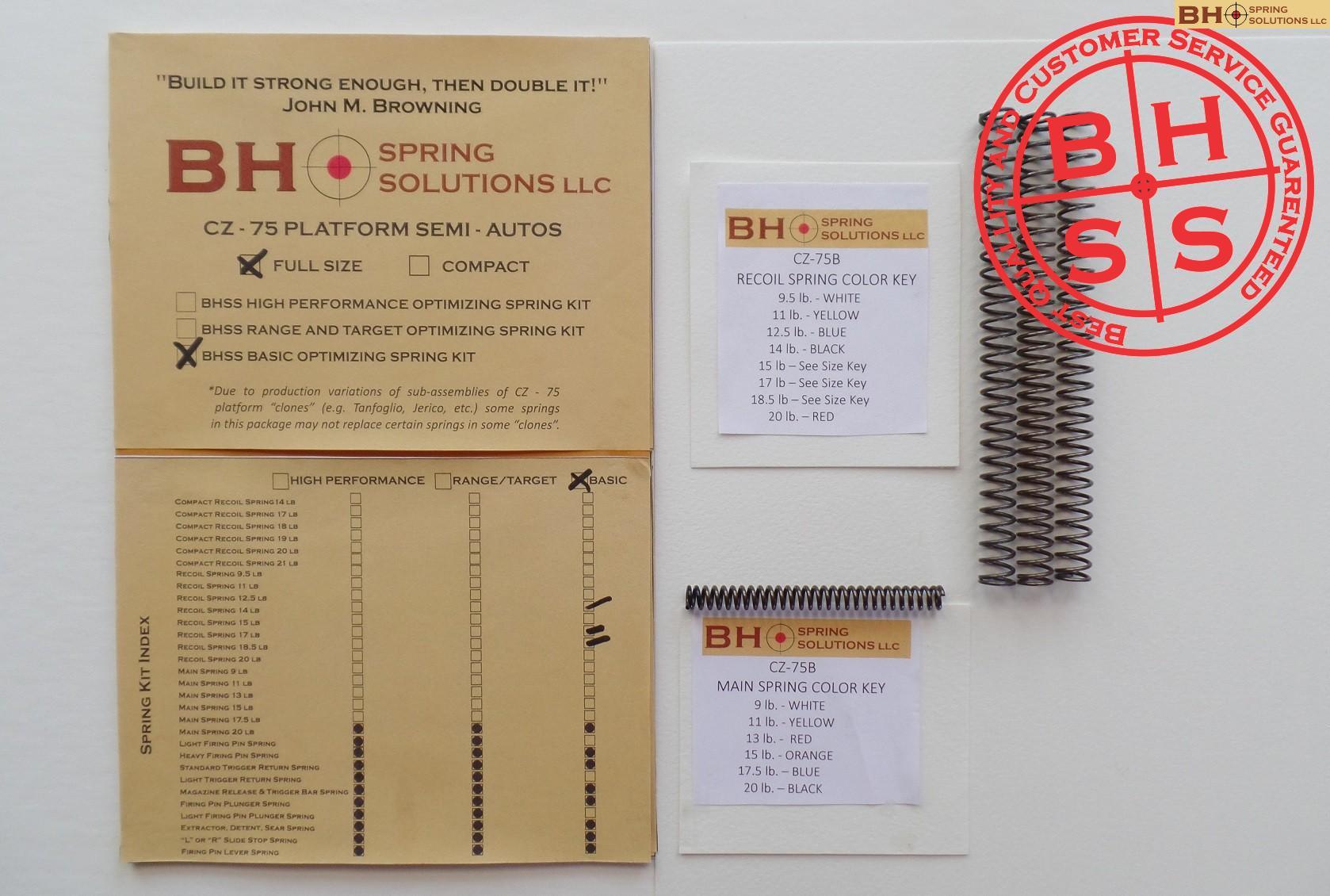 Basic Recoil/Main Springs Kit for CZ75/B/BD and clones