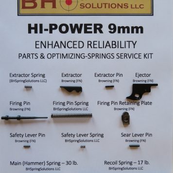 HiPower 9mm Enhanced Reliability Parts & Optimizing Springs Service Kit