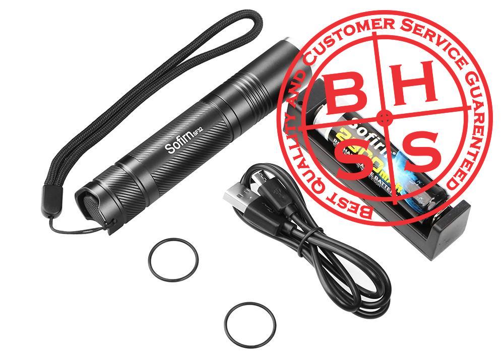 Tactical Rechargeable Flashlight w/ USB Charging Cable