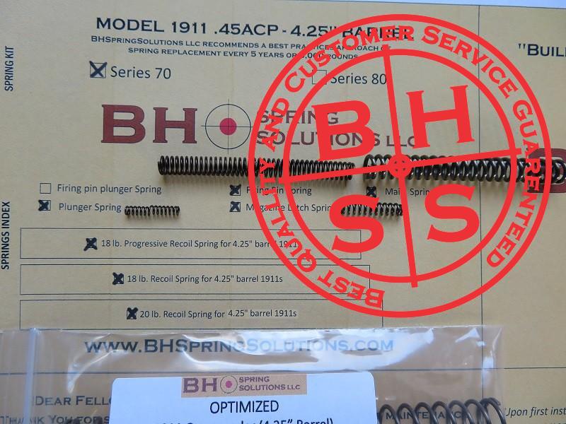 Complete Optimizing Spring System for 4.25" (Commander) .45 ACP 1911s