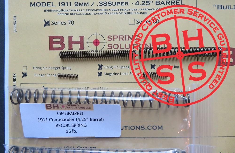 Complete Optimizing Spring System for 4.25" (Officer) 9mm/ .38Super 1911s s.70