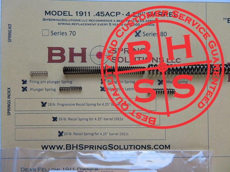 Complete Optimizing Spring System for 4.25" (Commander) .45 ACP 1911s series 80