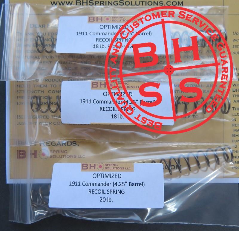 Complete Optimizing Spring System for 4.25" (Commander) .45 ACP 1911s series 80