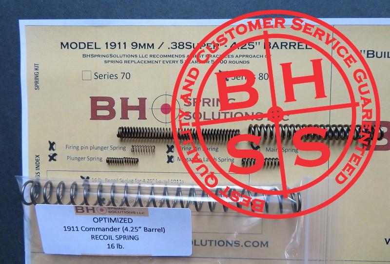 Complete Optimizing Spring System for 4.25" (Commander) 9mm/ .38Super 1911s s.80