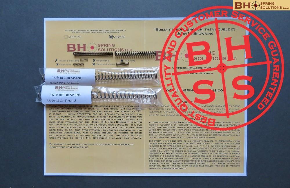Complete Optimizing Spring System for 5" (Government) 9mm/ .38Super 1911s s.80