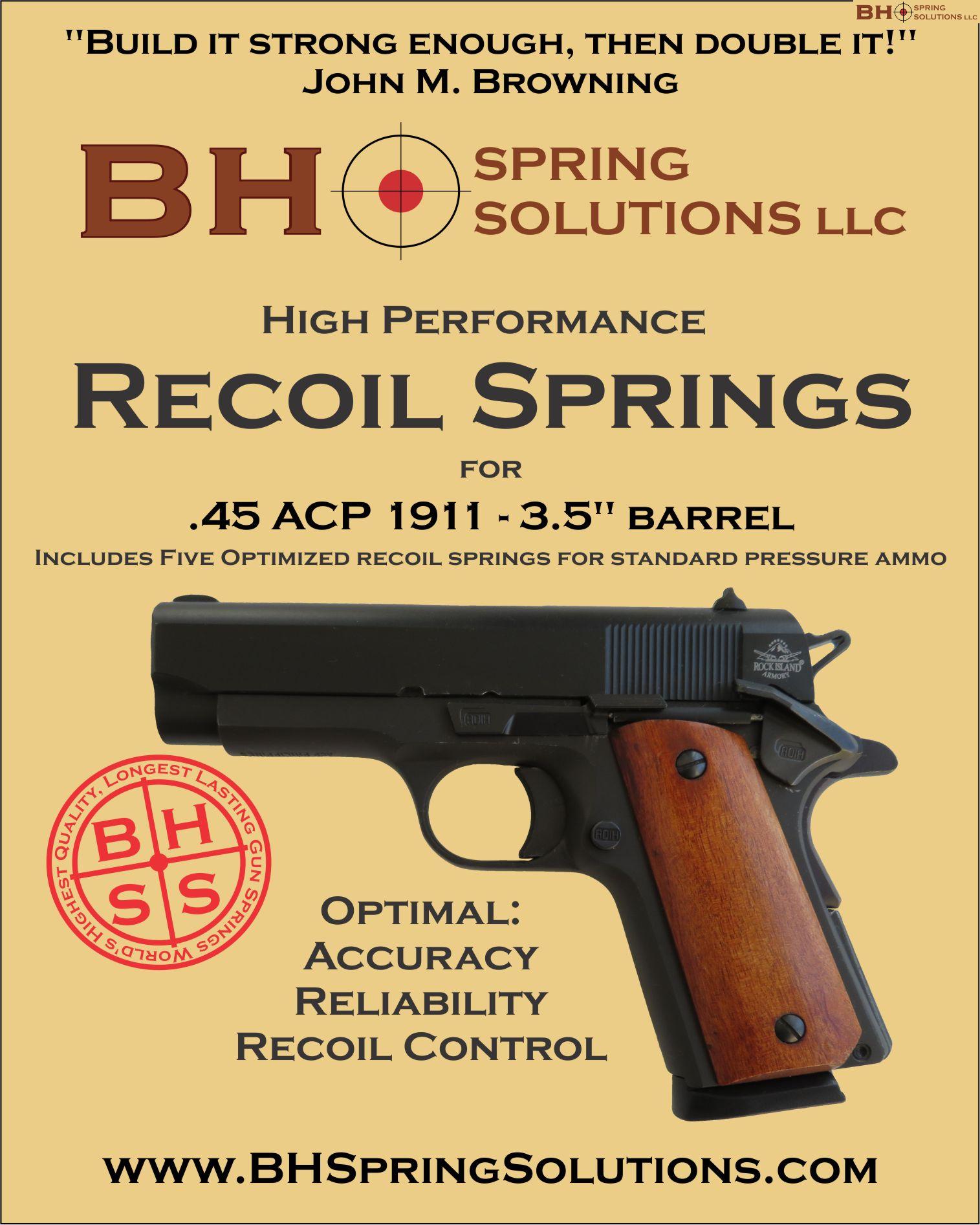 Recoil Springs for 3.5" (Officer) .45ACP 1911s Pack of 5