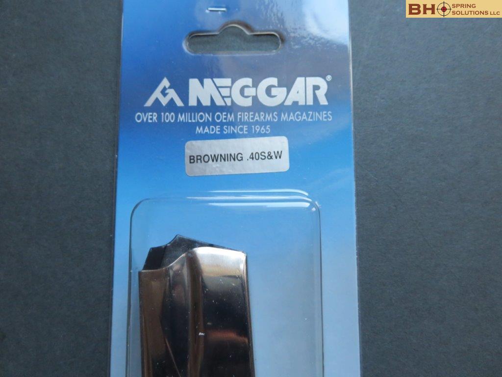 Hi-Power .40S&W, 10 rounds, Nickel Magazine with BHGoldplated Baseplate - Image 3