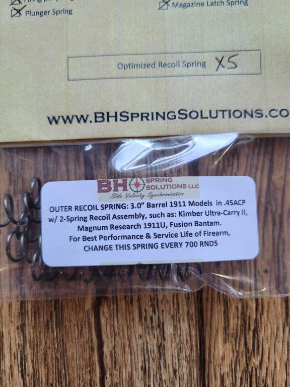 Complete Optimizing Spring System for 3" .45ACP 1911s s.80 for Kimber/MagResearch/Fusion and other 3" 1911s - Image 2