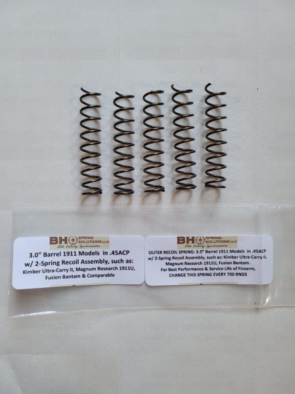 Recoil Springs for 3" .45ACP 1911s Pack of 5