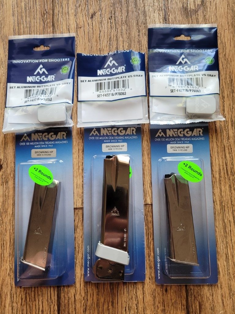 Hi-Power 9mm, 17 rounds (with Mecgar +2 Magazine Baseplate), Blued or Stainless Steel Magazine - Image 3
